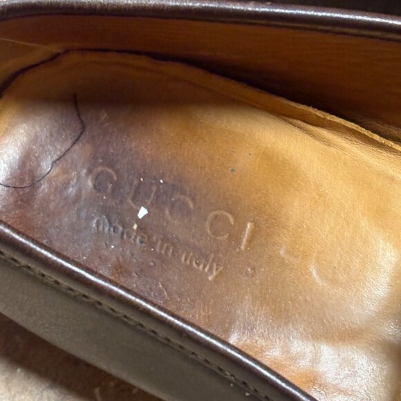 Authentic Gucci Mens Brown Leather Horsebit Loafers Size 9.5 D Made In Italy - Picture 6 of 16